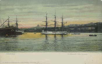 Kvällsmotiv från hamnen 1906